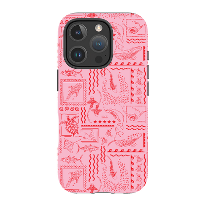 iPhone Tough Phone Case - Busy Print Pinks