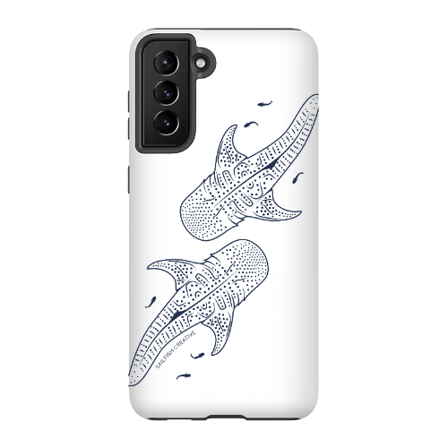 Samsung Tough Phone Case - Whale Sharks Outline - Sailfish Creative