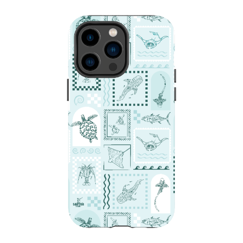 iPhone Tough Phone Case - Arches Print Teal