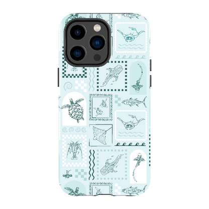 iPhone Tough Phone Case - Arches Print Teal