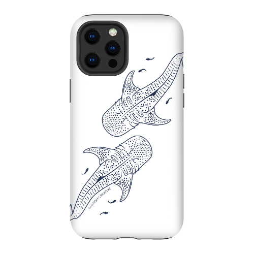 iPhone Tough Phone Case - Whale Sharks Outline - Sailfish Creative