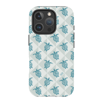 iPhone Tough Phone Case - Turtle Diamonds Coastal Storm