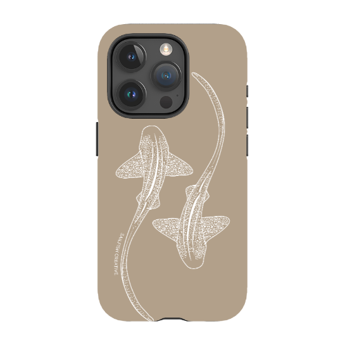 iPhone Tough Phone Case - Leopard Sharks Outline Natural - Sailfish Creative