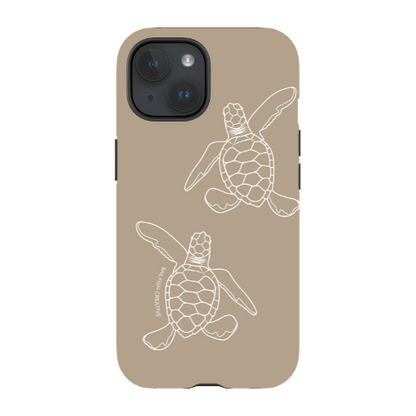 iPhone Tough Phone Case - Turtle Hatchlings Outline Natural - Sailfish Creative