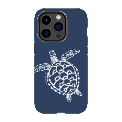 iPhone Tough Phone Case - Turtle Outline Navy - Sailfish Creative