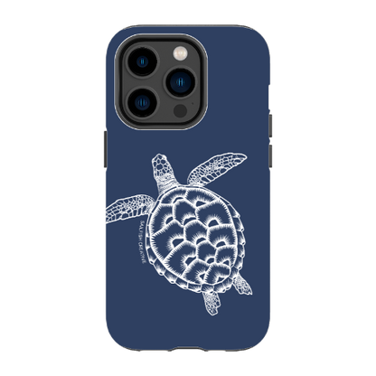iPhone Tough Phone Case - Turtle Outline Navy - Sailfish Creative