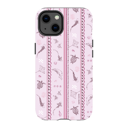 iPhone MagSafe Tough Phone Case - Candy Stripes Orchid