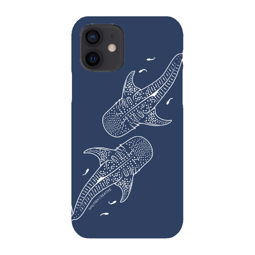 iPhone Snap Phone Case - Whale Sharks Outline Navy - Sailfish Creative