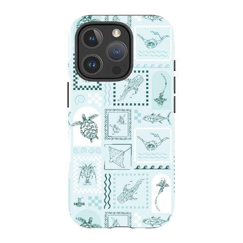 iPhone Tough Phone Case - Arches Print Teal