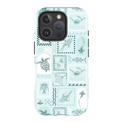 iPhone Tough Phone Case - Arches Print Teal