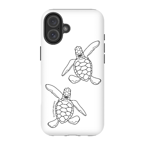 iPhone Tough Phone Case - Turtle Hatchlings Outline - Sailfish Creative
