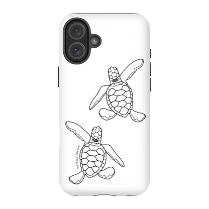 iPhone Tough Phone Case - Turtle Hatchlings Outline - Sailfish Creative