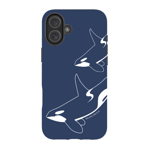 iPhone Tough Phone Case - Orca Outline Navy