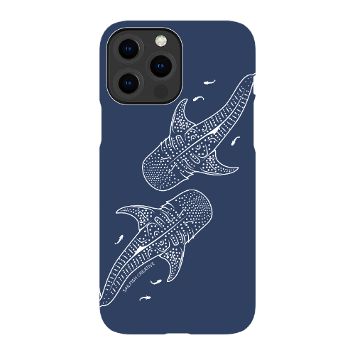 iPhone Snap Phone Case - Whale Sharks Outline Navy - Sailfish Creative