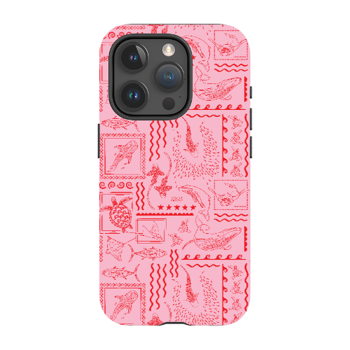 iPhone MagSafe Tough Phone Case - Busy Print Pink