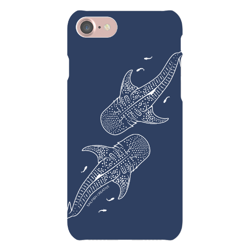 iPhone Snap Phone Case - Whale Sharks Outline Navy - Sailfish Creative