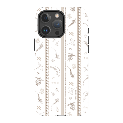 iPhone MagSafe Tough Phone Case - Candy Stripes Beige