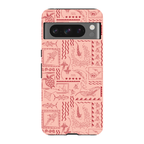Google Pixel Tough Phone Case - Busy Print Coral