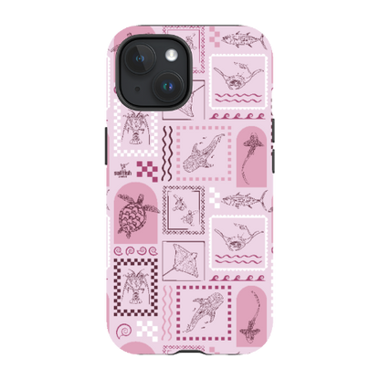 iPhone MagSafe Tough Phone Case - Arches Print Orchid