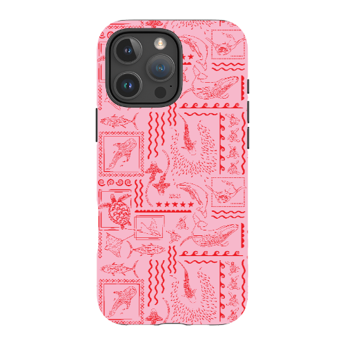 iPhone MagSafe Tough Phone Case - Busy Print Pink