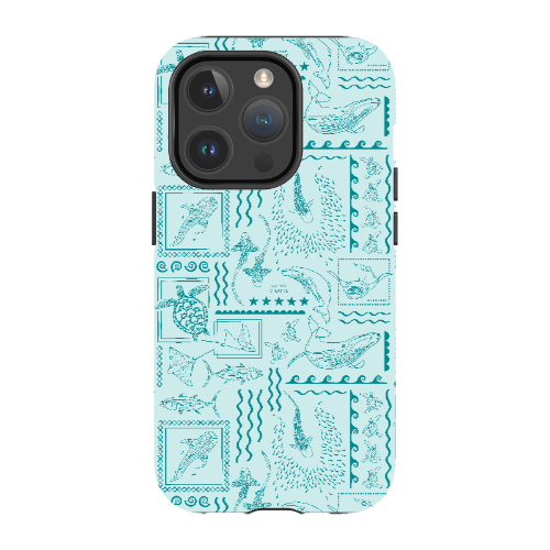 iPhone MagSafe Tough Phone Case - Busy Print Teal