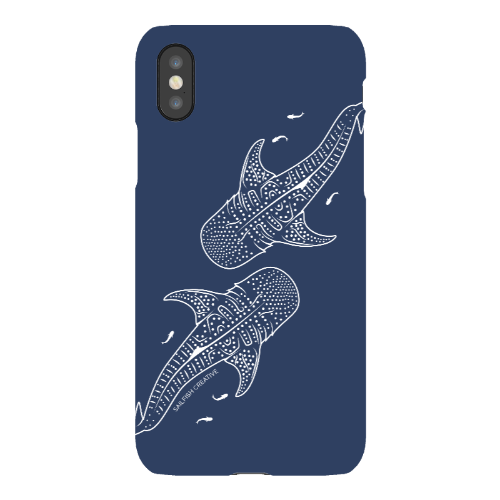 iPhone Snap Phone Case - Whale Sharks Outline Navy