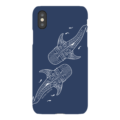 iPhone Snap Phone Case - Whale Sharks Outline Navy