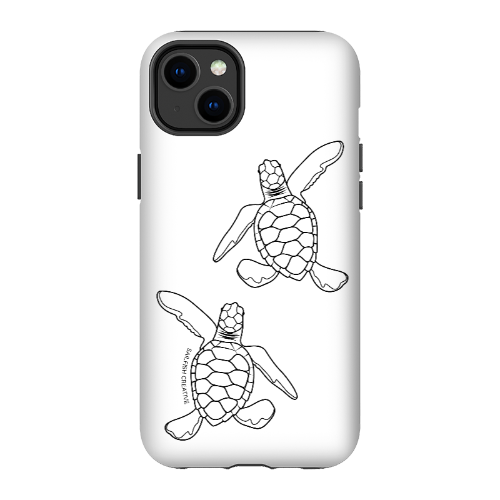 iPhone Tough Phone Case - Turtle Hatchlings Outline - Sailfish Creative