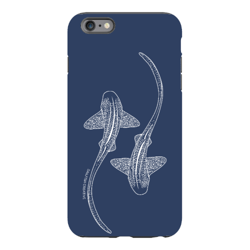 iPhone Tough Phone Case - Leopard Sharks Outline Navy - Sailfish Creative