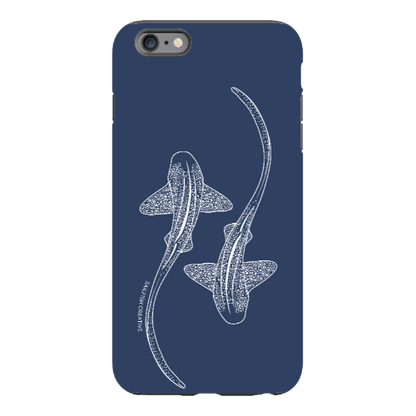 iPhone Tough Phone Case - Leopard Sharks Outline Navy - Sailfish Creative