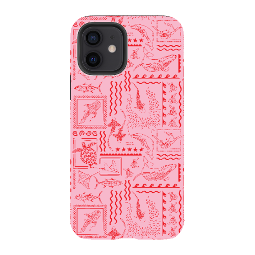 iPhone Tough Phone Case - Busy Print Pinks