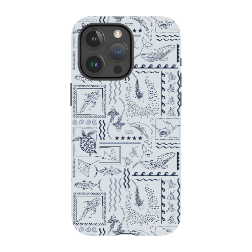 iPhone Phone Case - Busy Print Overcast Blue