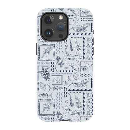 iPhone Phone Case - Busy Print Overcast Blue
