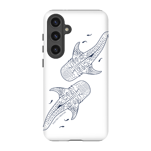Samsung Tough Phone Case - Whale Sharks Outline - Sailfish Creative