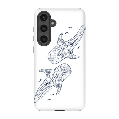 Samsung Tough Phone Case - Whale Sharks Outline - Sailfish Creative