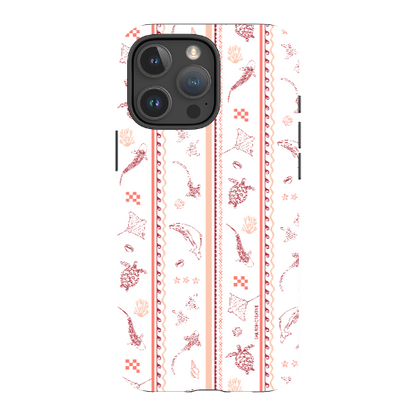 iPhone Tough Phone Case - Candy Stripes Coral