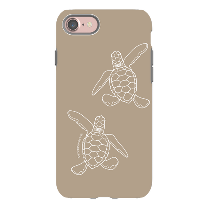 iPhone Tough Phone Case - Turtle Hatchlings Outline Natural