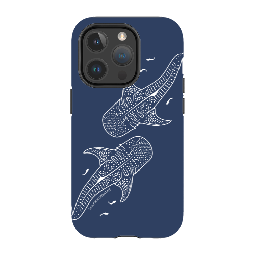 iPhone MagSafe Tough Case - Whale Sharks Outline Navy - Sailfish Creative