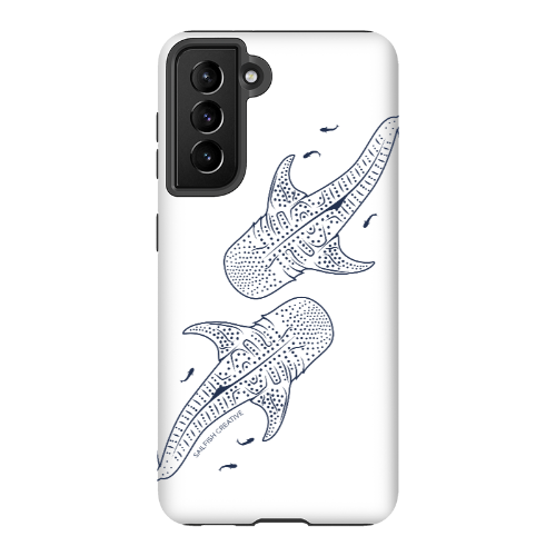 Samsung Tough Phone Case - Whale Sharks Outline - Sailfish Creative