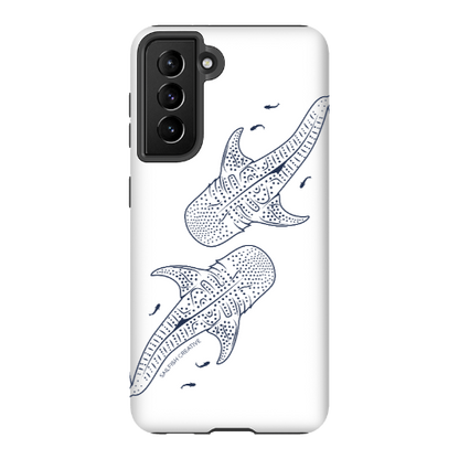 Samsung Tough Phone Case - Whale Sharks Outline - Sailfish Creative