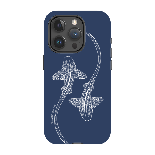 iPhone MagSafe Tough Case - Leopard Shark Outline Navy - Sailfish Creative