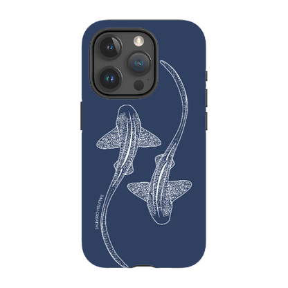 iPhone MagSafe Tough Case - Leopard Shark Outline Navy - Sailfish Creative