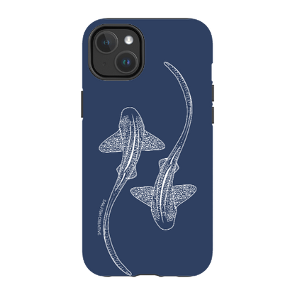 iPhone MagSafe Tough Case - Leopard Shark Outline Navy - Sailfish Creative
