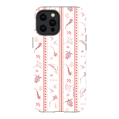 iPhone Tough Phone Case - Candy Stripes Coral