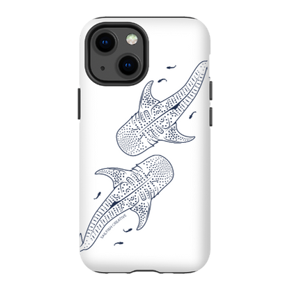 iPhone Tough Phone Case - Whale Sharks Outline - Sailfish Creative