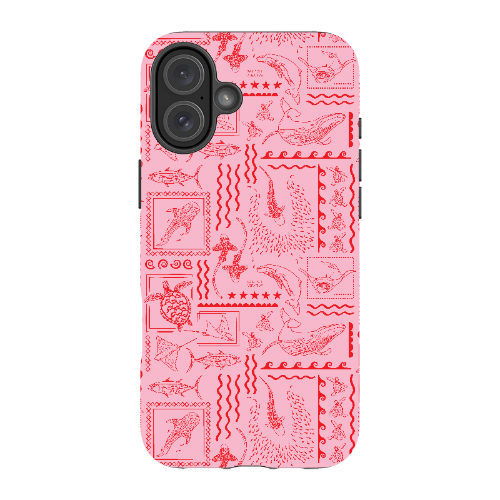 iPhone Tough Phone Case - Busy Print Pinks
