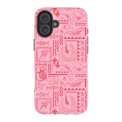 iPhone Tough Phone Case - Busy Print Pinks