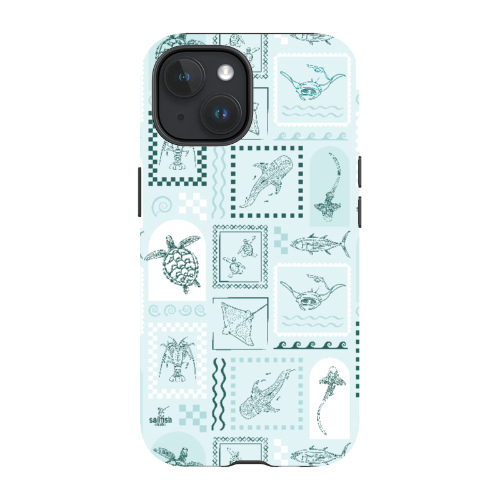 iPhone MagSafe Tough Phone Case - Arches Print Teal