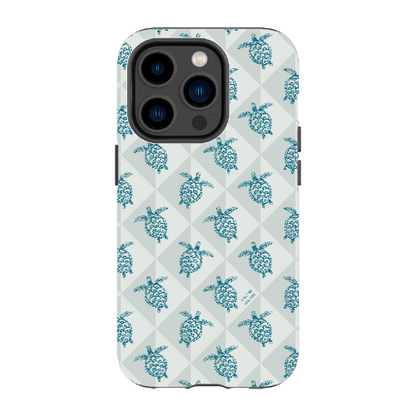 iPhone Tough Phone Case - Turtle Diamonds Coastal Storm