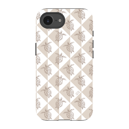 iPhone Tough Phone Case - Turtle Diamonds Neutral